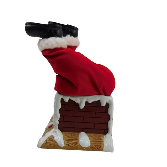 Gemmy Plush Santa Claus Stuck In A Chimney Christmas Decor 8.5" x 5.5" for parts - Picture 3 of 8